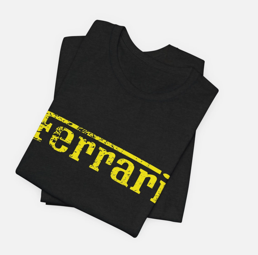 Distressed Ferrari Emblem T-Shirt Vintage Racing Logo Tee Motorsport - F1