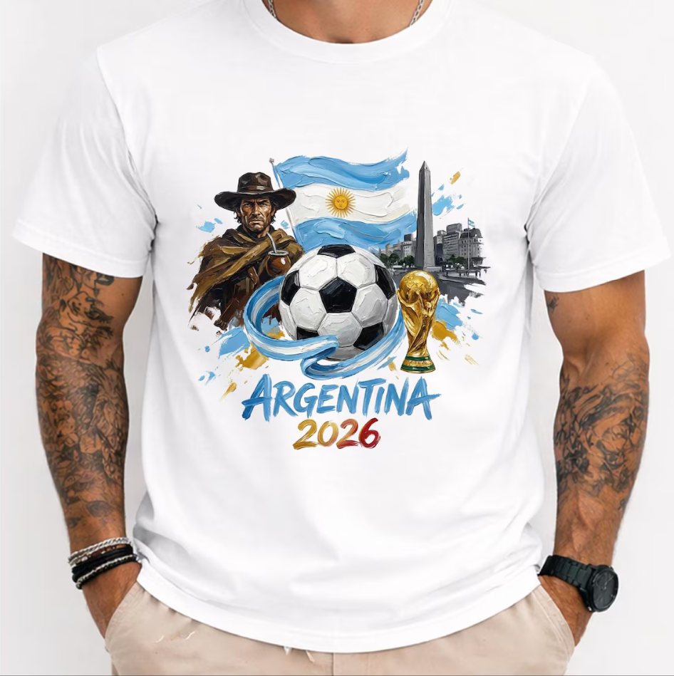 Argentina 2026 Shirt, World Cup Soccer Tee, Buenos Aires Football T-Shirt, Argentina Flag Graphic Tee, FIFA Fan Gift