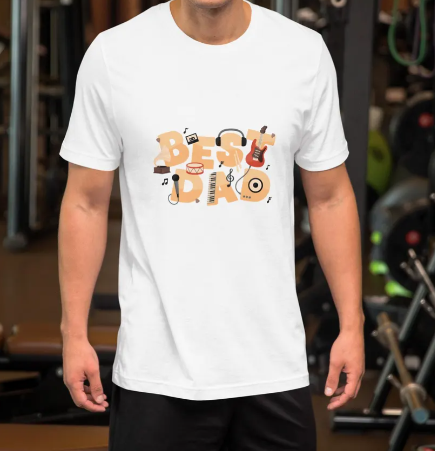Best Dad T-Shirt – Musical Design Father’s Day Gift – Gift for Musician Dad Tee