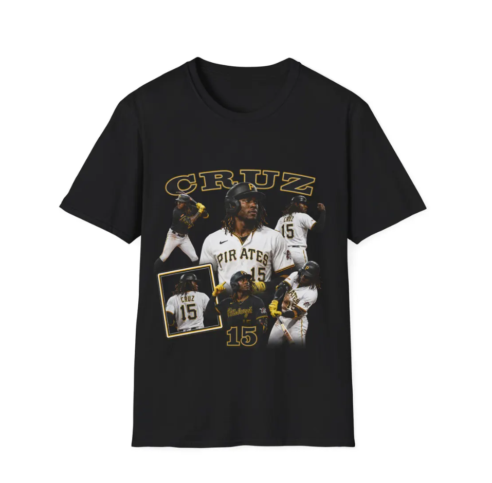 Oneil Cruz Baseball Collage T-Shirt | Pirates Number 15, Player Portraits