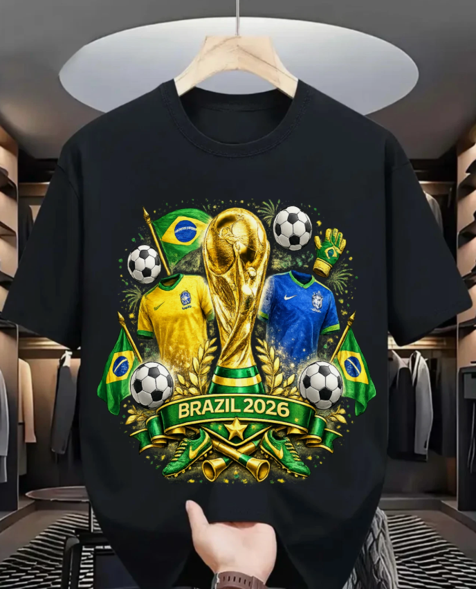 USA Soccer Shirt 2026 World Cup Fan Tee American Flag Football T-Shirt Brazil