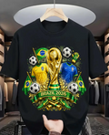 USA Soccer Shirt 2026 World Cup Fan Tee American Flag Football T-Shirt Brazil