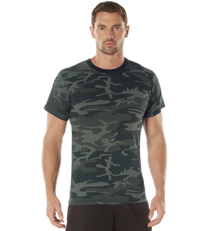 Black Camouflage Crew Neck T-Shirt