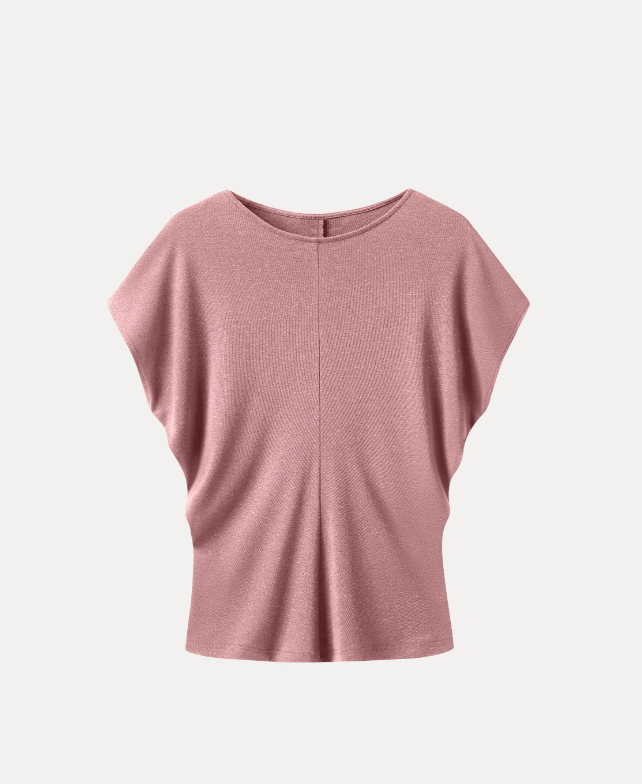 Linen-Blend Round Neck Relaxed Summer Top