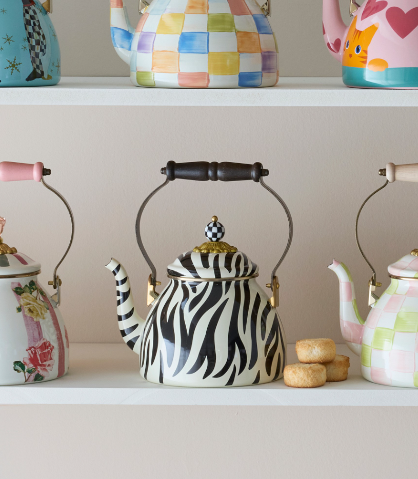 MacKenzie-Childs Zebra Tea Kettle, 2-Qt.