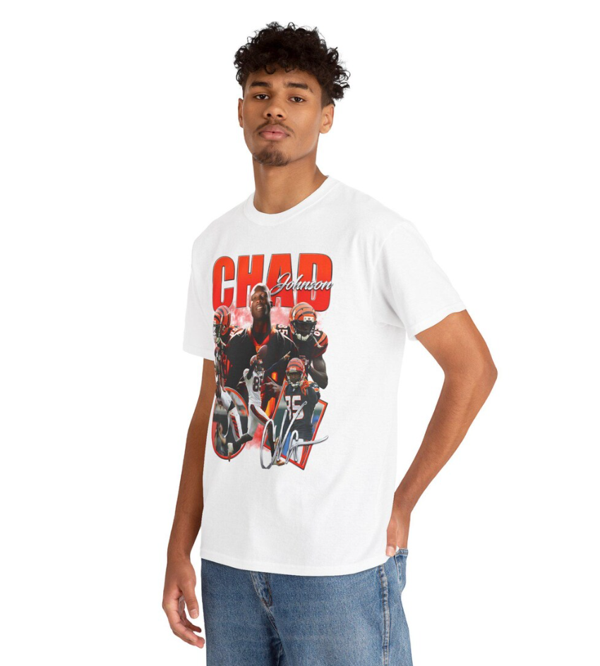 Chad Johnson Ocho Cinco v1 Cincinnati JaMarr Chase Carson Palmer AJ Green Andy Dalton Geno Atkins Terrell Owens Joe Burrow Boomer NFL Shirt