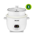 AROMA® 6-Cup Rice Cooker & Food Steamer with Bonded Granite Nonstick Ceramic & Pop-Up Steam Tray - White
