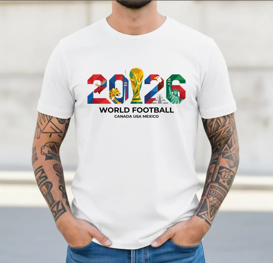 World Football 2026 Shirt, Canada Mexico USA Tee , Football Fan Gift, Soccer 2026 Vibes, Match Day 2026, Global Soccer 2026, Sport Fan Tee