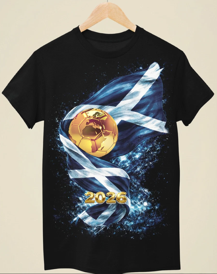 WC 2026 INSPIRED Cool Unisex Black T-Shirt - Scotland