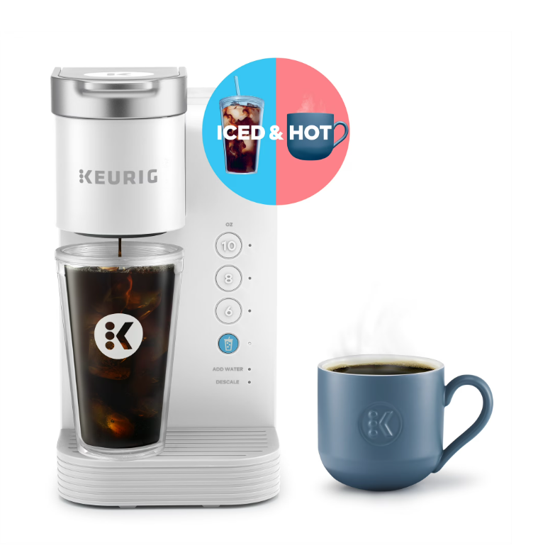 Keurig K-Express Essentials Plus, Iced and Hot Single-Serve K-Cup Pod Coffee Maker, White