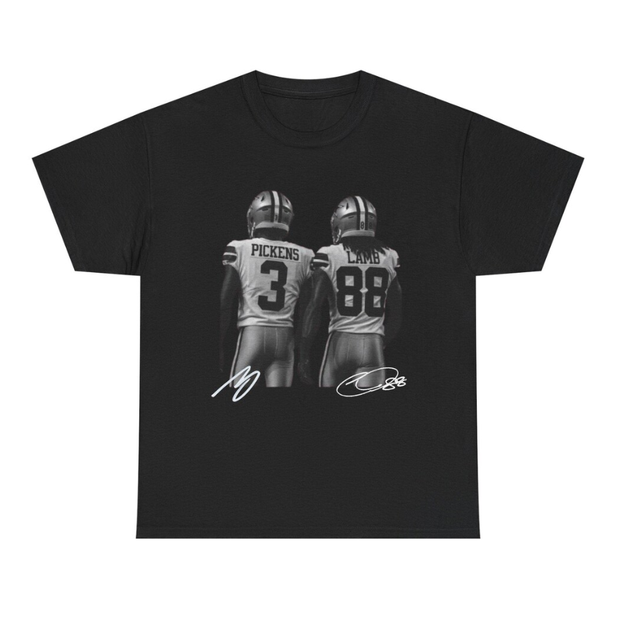 George Pickens and Ceedee Lamb Dallas T Shirt Autograph Edition