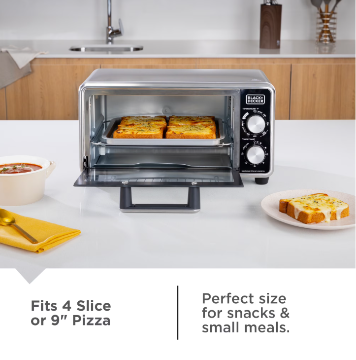 Black+Decker Crisp ‘N Bake PRO Stainless Steel 4-Slice Air Fryer Toaster Oven