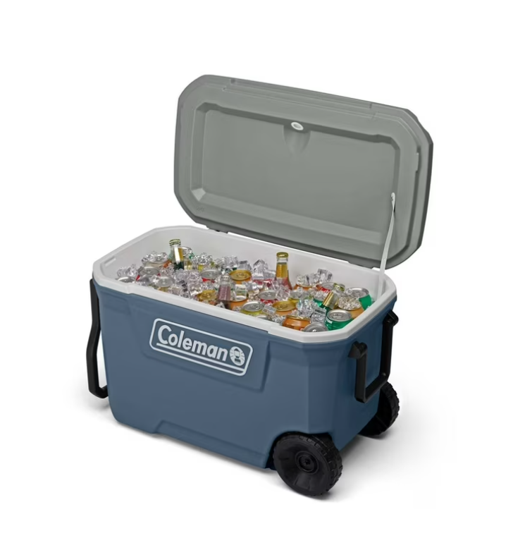 Coleman 316 Series 62QT Hard Chest Wheeled Cooler, Lakeside Blue