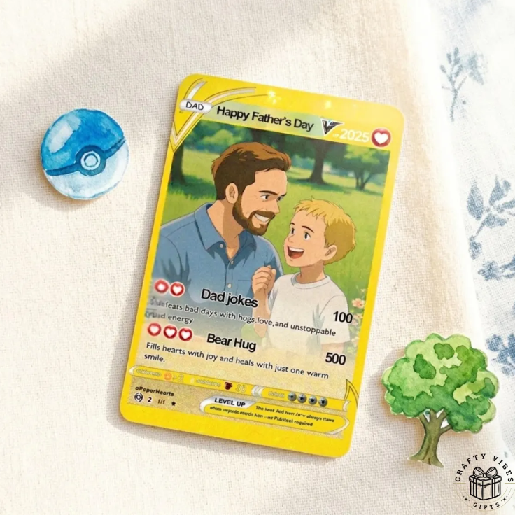 Personalized Father's Day Poke Card, Custom Gift for Dad, Unique Present for Father, Fun & Thoughtful Father's Day Surprise