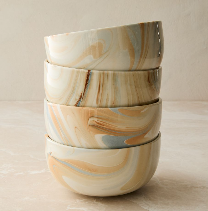 Marble Swirl Cereal Bowls Sets