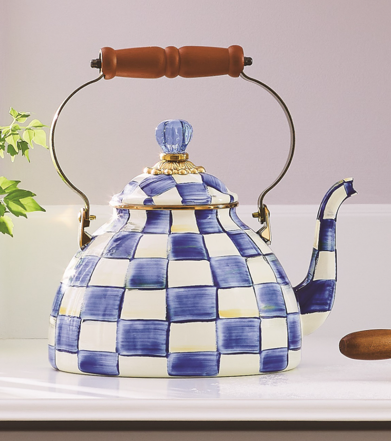 MacKenzie-Childs Royal Check Tea Kettle - 3-Qt.