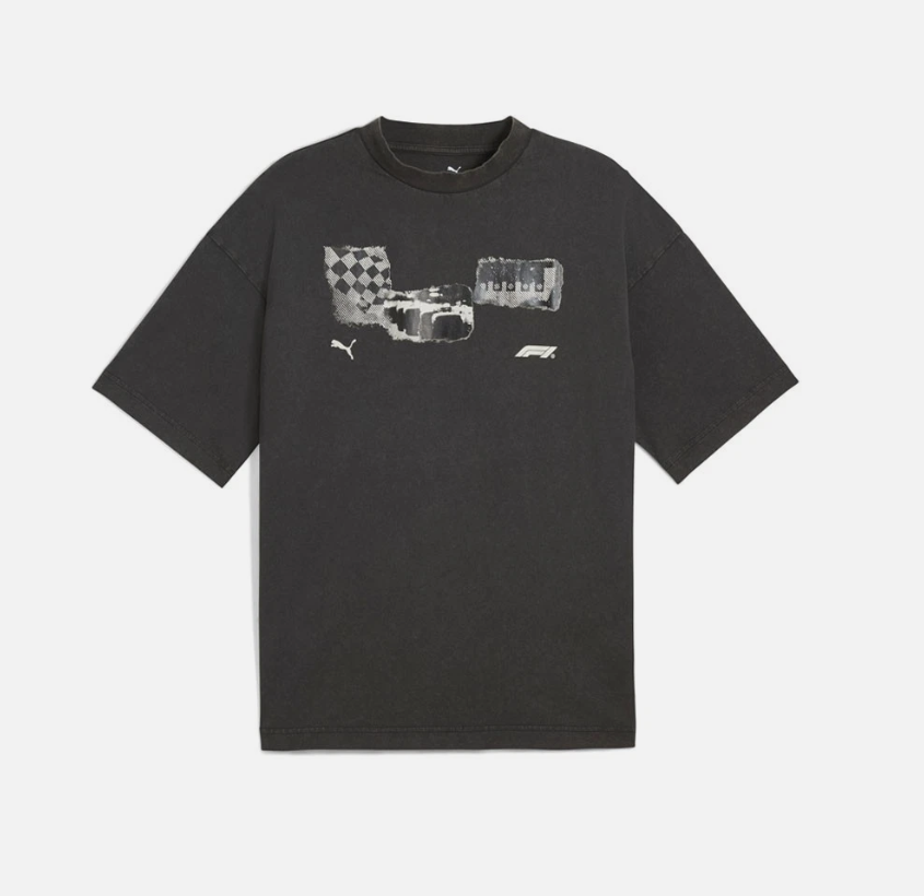 PUMA F1 Graphic Crew Neck Short Sleeve T-Shirt Mens Black Casual