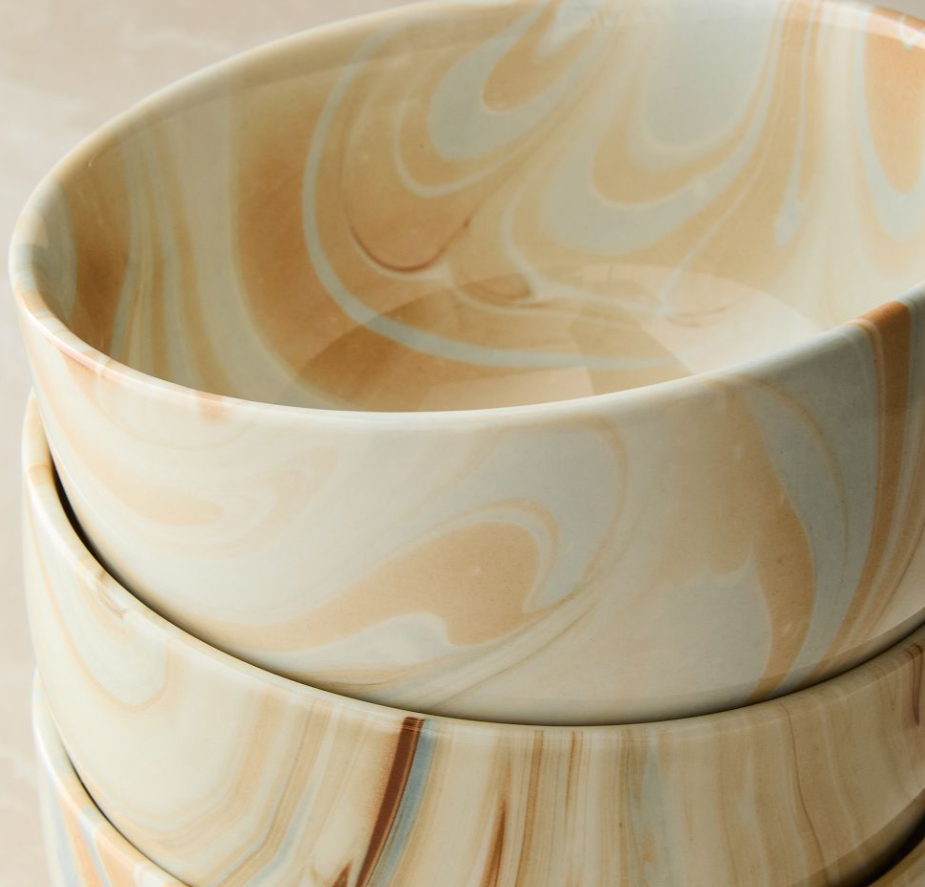 Marble Swirl Cereal Bowls Sets