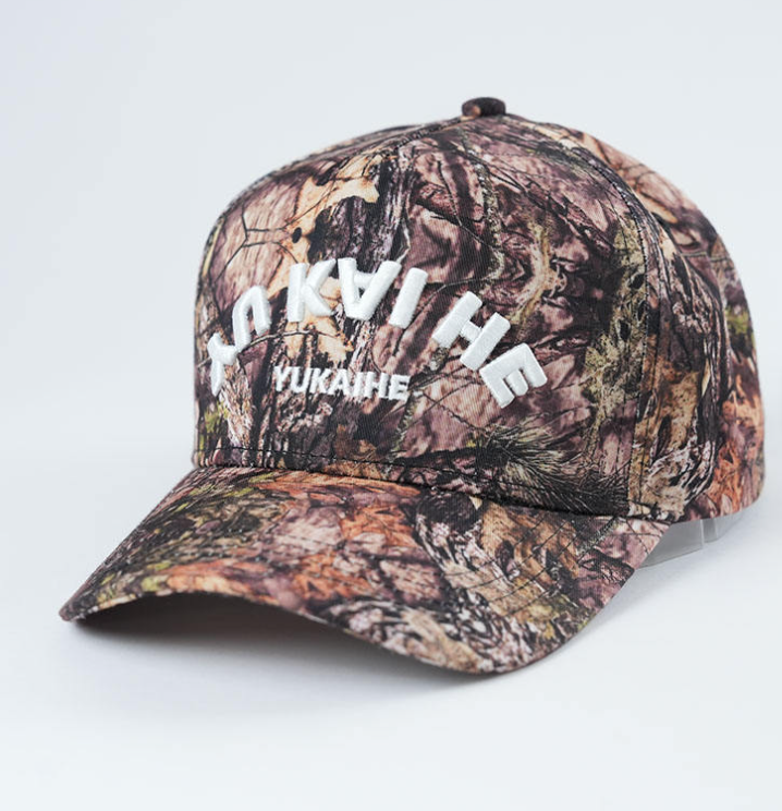 Custom Embroidered 5-Panel Baseball Cap Camouflage Pattern Fruit Dot Made of Oxford Fabric for Outdoor Sports One Frame