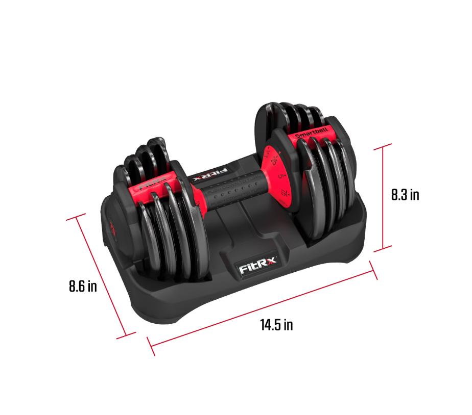 FitRx SmartBell, 9 in 1 Adjustable Dumbbell, 25 lb