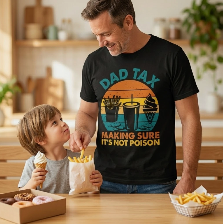 Dad Tax T Shirt Funny Dad Fathers Day Gift For Dad Husband Mens Tee