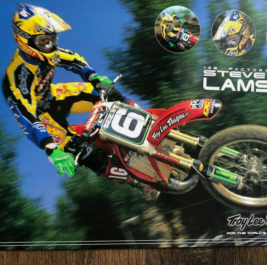 Vintage Steve Lamson Troy Lee Designs Motocross Poster Honda CR 125 Hot Wheels
