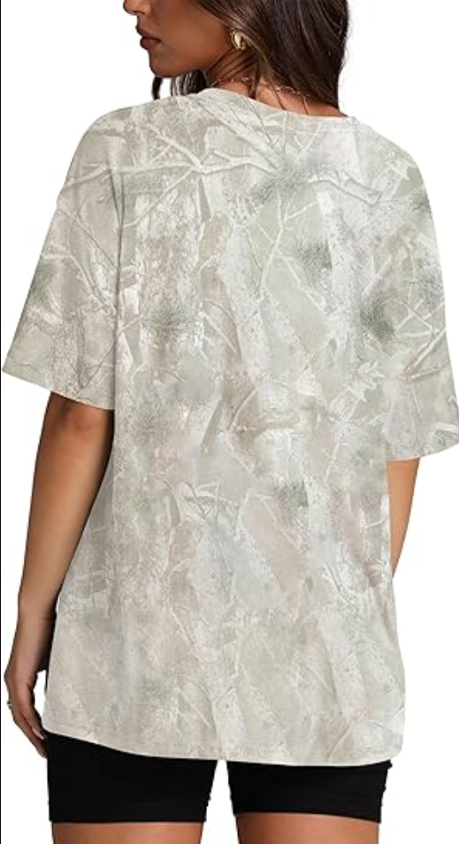 Unisex Maple Leaf Camouflage Graphic Shirt – Casual Oversized Camo Tee
