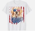 American Flag Golden Retriever USA Retro 4th Of July Dog Gift Unisex T-Shirt