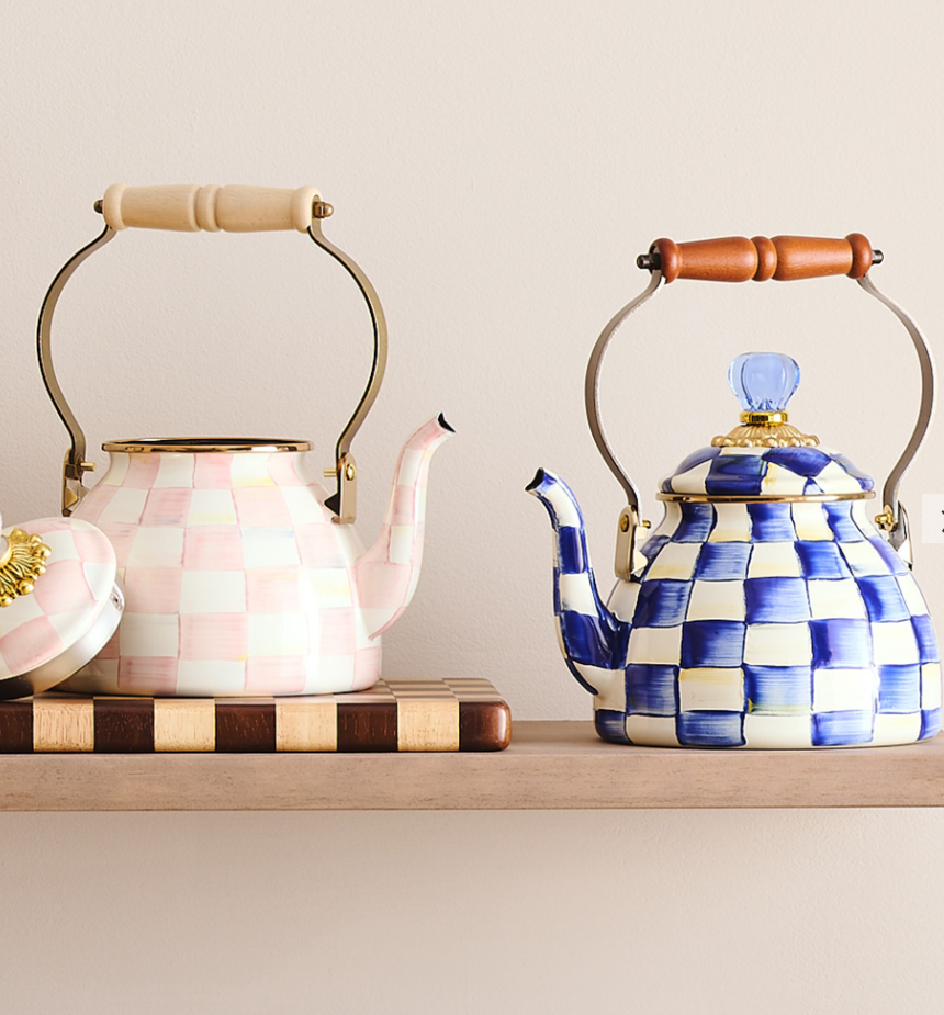MacKenzie-Childs Royal Check Tea Kettle - 3-Qt.