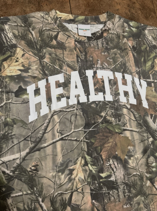 Midnight Organic Larry June Healthy Camo Forest T Shirt
