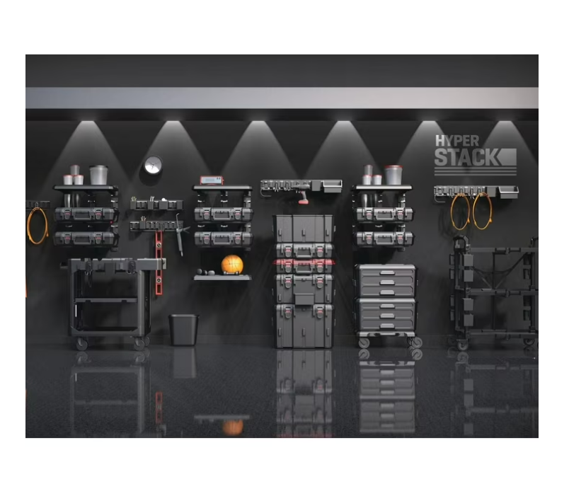 Hyper Tough Hyper Stack Rolling Tool Storage Base Box, Black