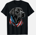 USA 4th Of July black Patriotic American Labrador Retriever Dog Gift T-Shirt