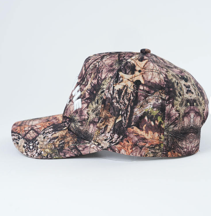Custom Embroidered 5-Panel Baseball Cap Camouflage Pattern Fruit Dot Made of Oxford Fabric for Outdoor Sports One Frame