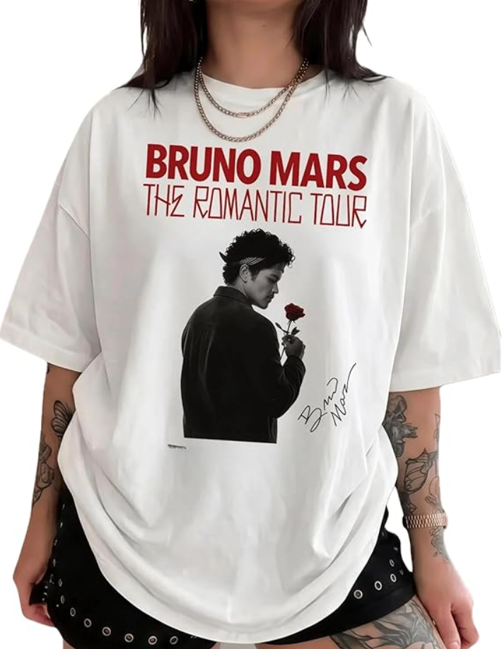 Handmade Bruno The Romantic Tour T-Shirt, Memorabilia Best Friend Matching Tee, Concert Merch 2026 Multicolor Unisex