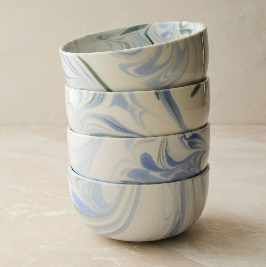 Marble Swirl Cereal Bowls Sets