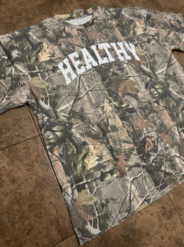Midnight Organic Larry June Healthy Camo Forest T Shirt