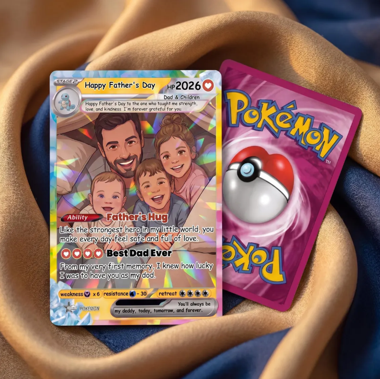 Personalized Pokemon Card From Photo to Holo Card, Father’s Day Gift for Dad, Anniversary
