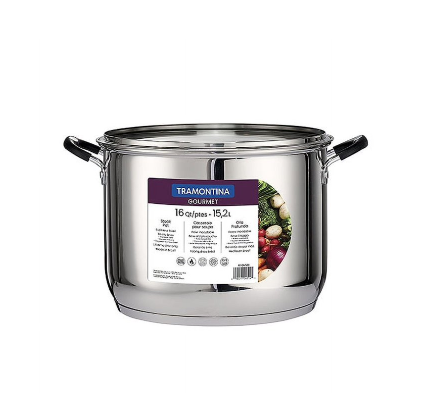 Tramontina 16 Quart Stainless Steel Covered Stock Pot