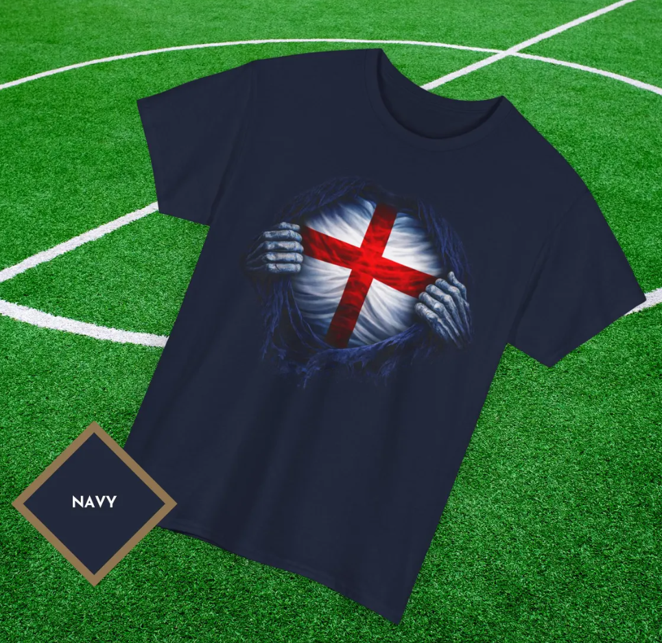 England Football Shirt, St George Cross England Flag Tee, England Soccer Fan Shirt, Three Lions Supporter Gift