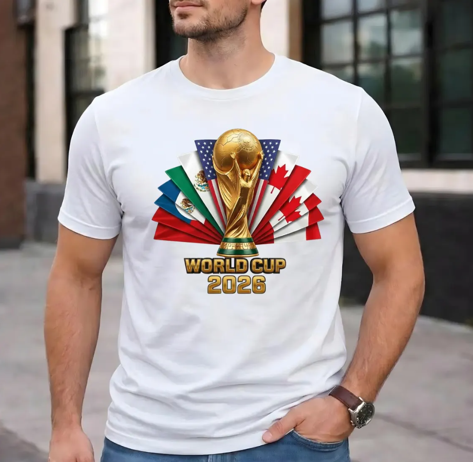 2026 World Cup Soccer Fan T-Shirt – USA, Canada, Mexico Tournament Tee