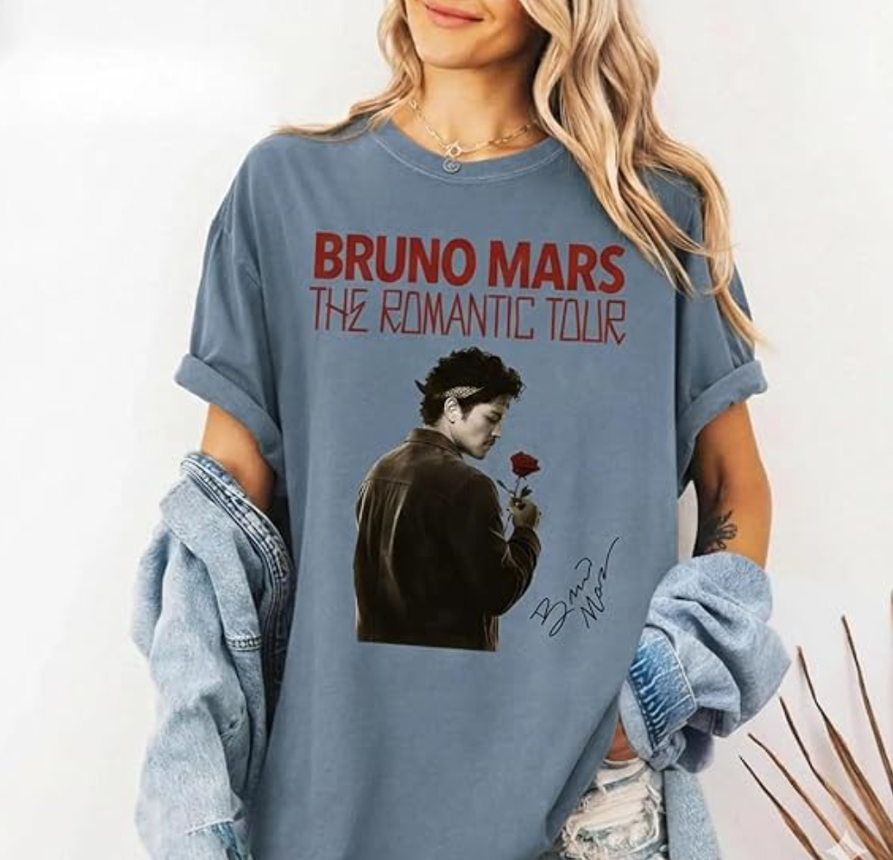 Handmade Bruno The Romantic Tour T-Shirt, Memorabilia Best Friend Matching Tee, Concert Merch 2026 Multicolor Unisex
