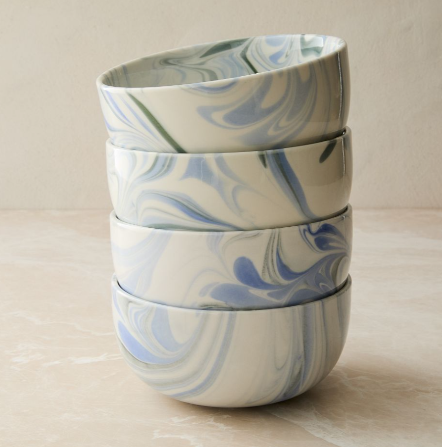 Marble Swirl Cereal Bowls Sets