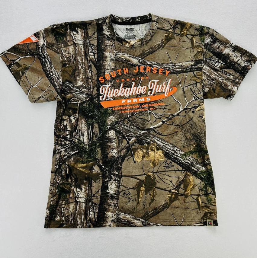 Russell Outdoors Shirt Mens Brown Realtree Camo Tuckahoe Turf Farms Hunting