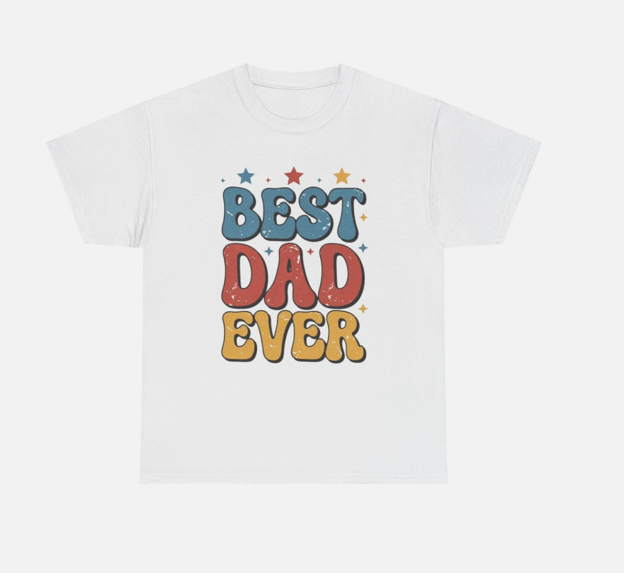 Best Dad Ever T-Shirt Retro Bubble Letter Fathers Day Tee