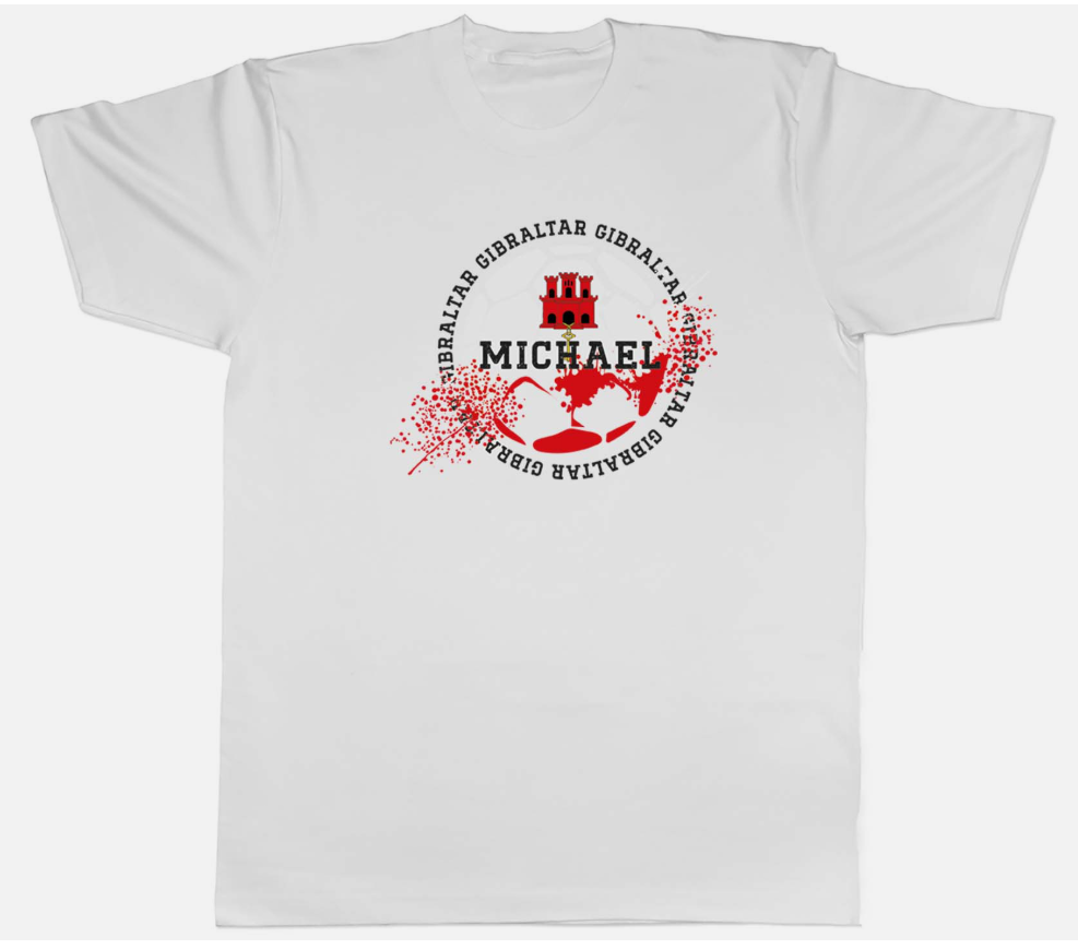 Personalised Gibraltar Football Sports Mens Unisex T-Shirt Tee Gift