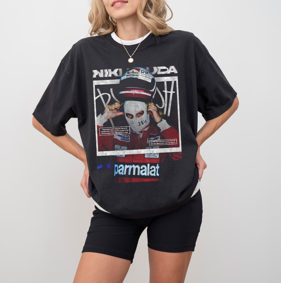 Niki Lauda Graffiti T-Shirt, Comfort Colors Vintage F1 Tee
