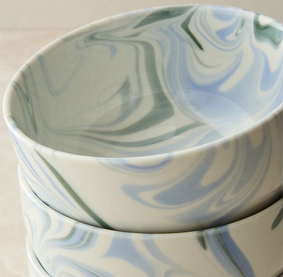 Marble Swirl Cereal Bowls Sets
