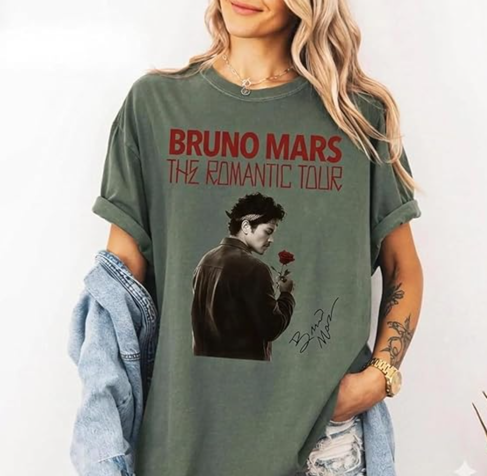 Handmade Bruno The Romantic Tour T-Shirt, Memorabilia Best Friend Matching Tee, Concert Merch 2026 Multicolor Unisex