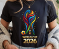 World Cup 2026 PNG Design, Colorful Soccer Graphic Tee Print , Football ,Fan Art Sublimation