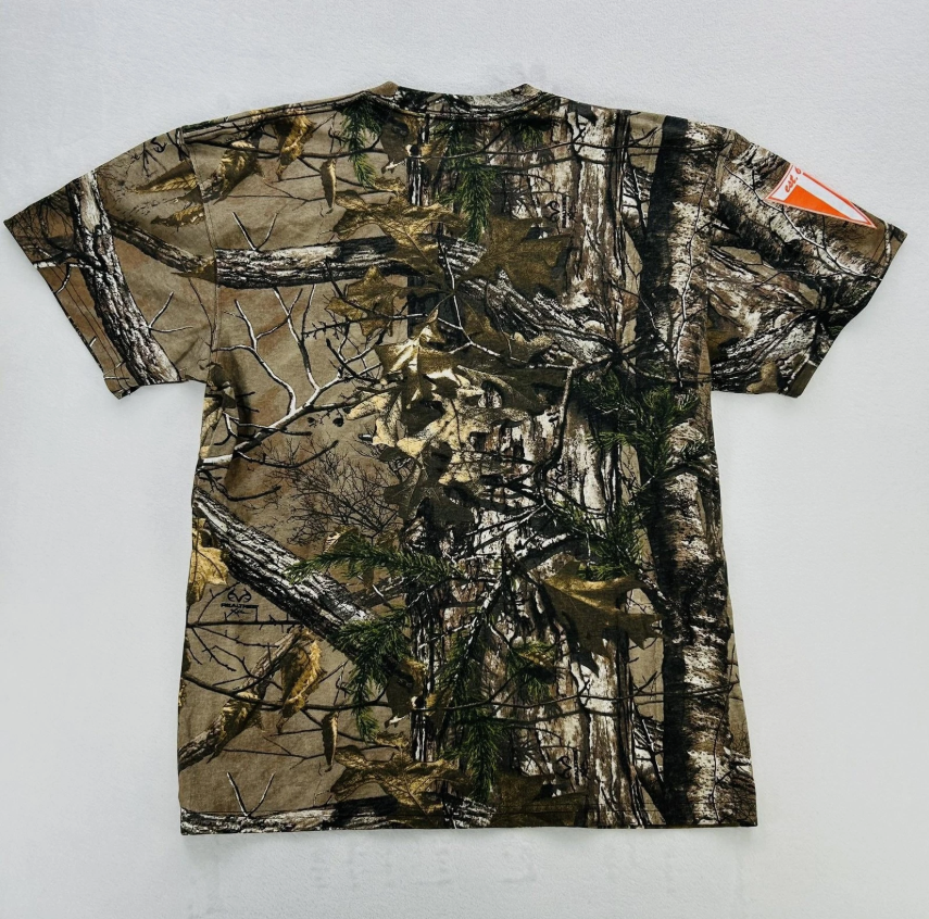 Russell Outdoors Shirt Mens Brown Realtree Camo Tuckahoe Turf Farms Hunting
